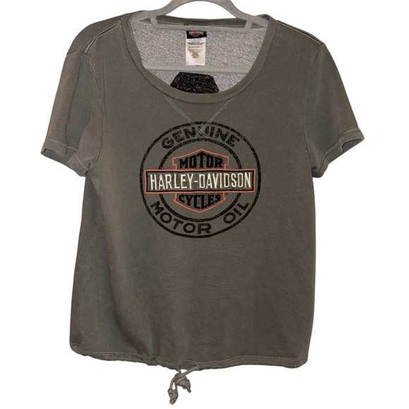 Harley Davidson Motorcycles Embroidered‎ Short Sleeve Sweatshirt Shallotte, NC - Picture 1 of 5